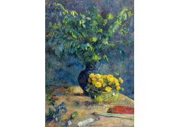 R9-139 Paul Gauguin - Dvě vázy s květinami a vějířem