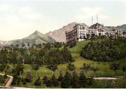 Fotochrom VF 160 Hotel de Caux, Ženevské jezero, Švýcarsko