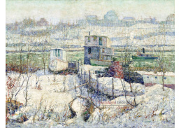 A-1679 Ernest Lawson - Loděnice na řece Harlem v zimě