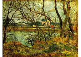 VCP-302 Camille Pissarro - Sychravý den na břehu Oise v Pontoise