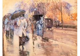 VU26 Childe Hassam - Deštivý den na Páté avenue