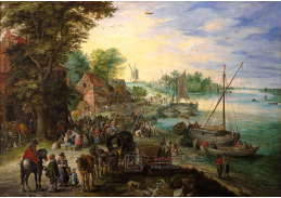 BRG-88 Jan Brueghel - Rybí trh na břehu řeky