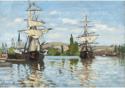 D-7075 Claude Monet - Lodě plující po Seině v Rouen