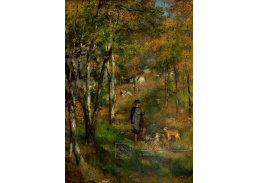 R14-36 Pierre-Auguste Renoir - Malíř Jules Le Coeur se psem v lese Fontainebleau