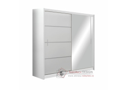 VISTA, šatní skříň s posuvnými dveřmi 203cm, bílá / zrcadlo