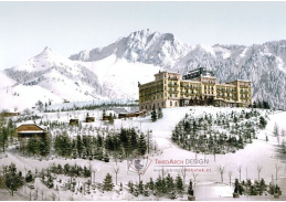 Fotochrom VF 159 Hotel de Caux, Ženevské jezero, Švýcarsko