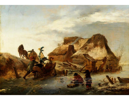 A-7653 Philips Wouwerman - Šlechtické saně na ledě