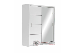 VISTA, šatní skříň s posuvnými dveřmi 150cm, bílá / zrcadlo