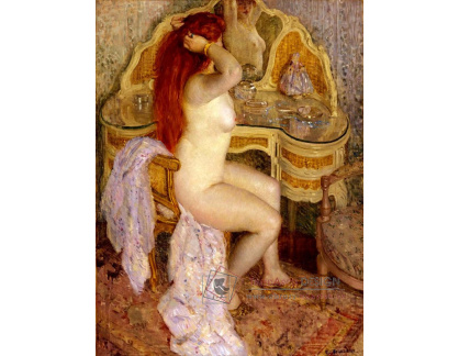 VSO135 Frederick Carl Frieseke - Ženský akt u toaletního stolku