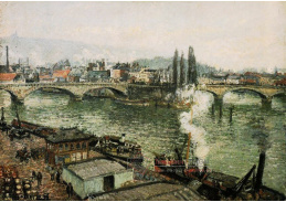 VCP-264 Camille Pissarro - Pont Boieldieu v Rouen, šero