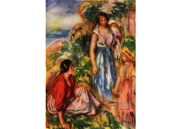 R14-108 Pierre-Auguste Renoir - Dvě ženy a mladá dívka na pozadí krajiny