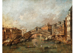 A-1689 Francesco Guardi - Most Rialto s Riva del Vin v Benátkách