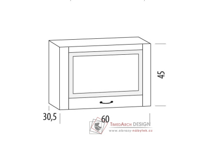 CHARLOTTA, horní skříňka 1-dveřová 60В/450, výběr provedení