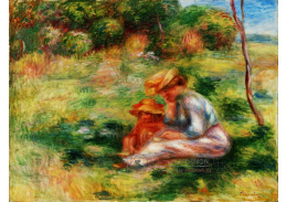 D-6864 Pierre-Auguste Renoir - Žena a dítě v trávě