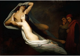 VH64 Ary Scheffer - Francesca da Rimini a Paolo Malatesta před zraky Danteho a Vergiliuse