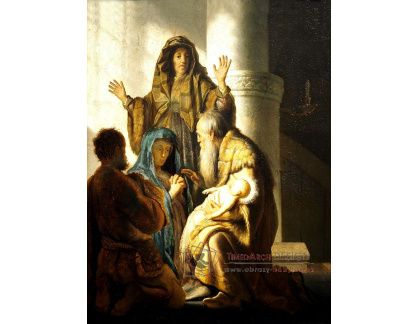 R4-43 Rembrandt - Hanna a Simeon v chrámu