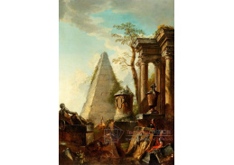 DDSO-2704 Giovanni Paolo Panini - Klasická scéna s pyramidou