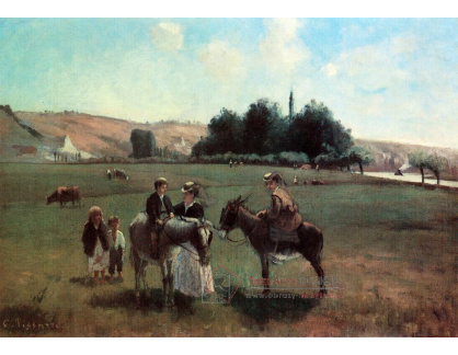 VCP-449 Camille Pissarro - Na oslu a koni v La Roche-Guyon