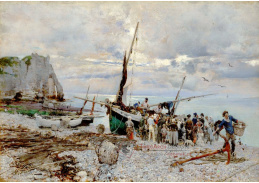 KO I-318 Giovanni Boldini - Návrat rybářských lodí do Etretatu