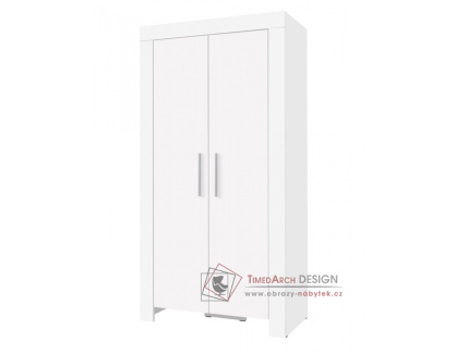 CEZANNE R2, šatní skříň 2-dveřová 100cm, bílá